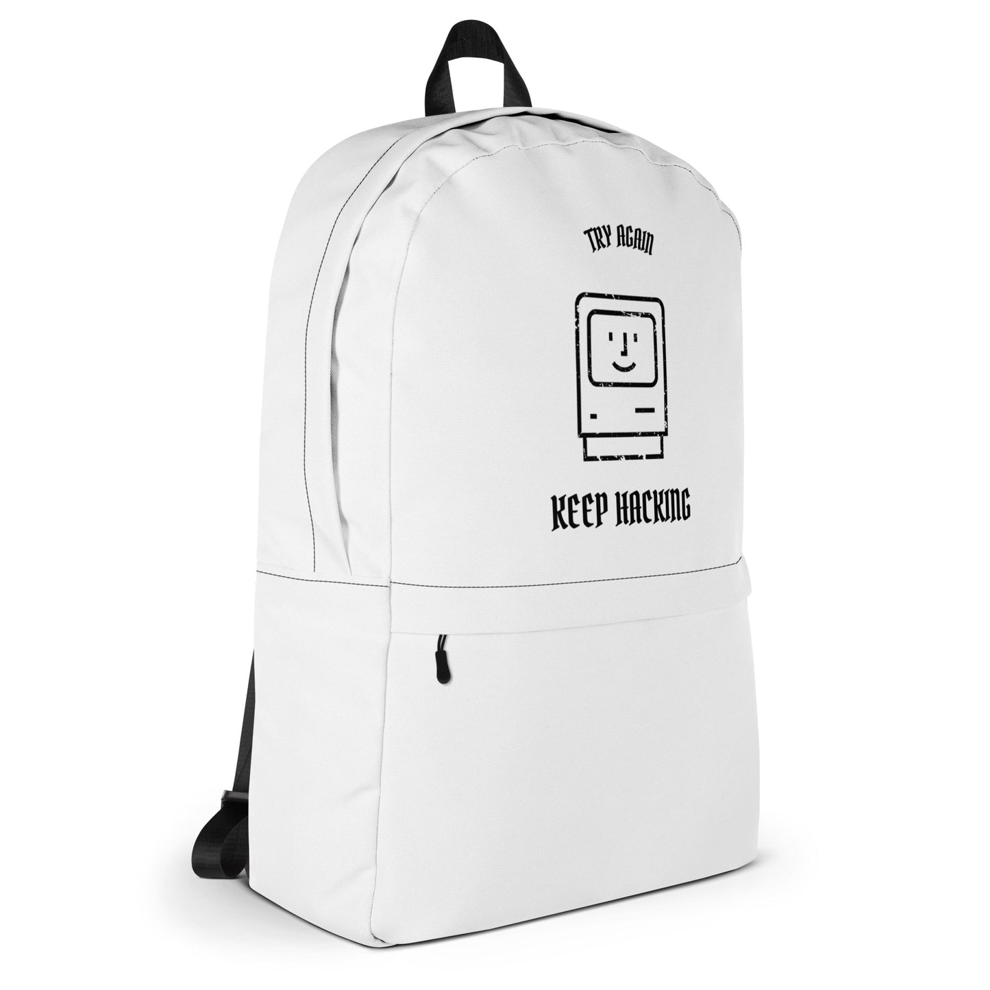 Keep hacking - Backpack (black text) by DarkByteGear