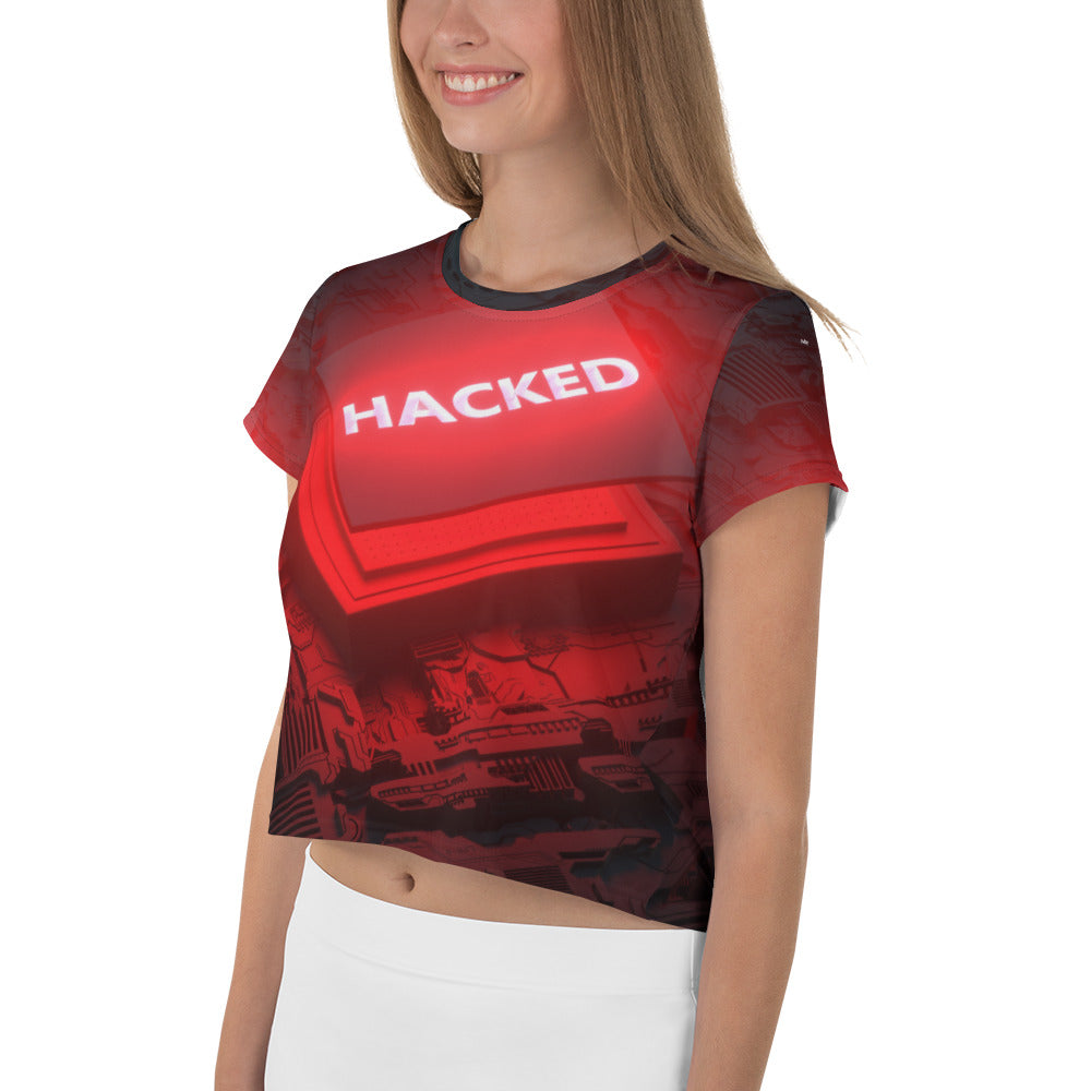 Hacked v2 - All-Over Print Crop Tee by DarkByteGear
