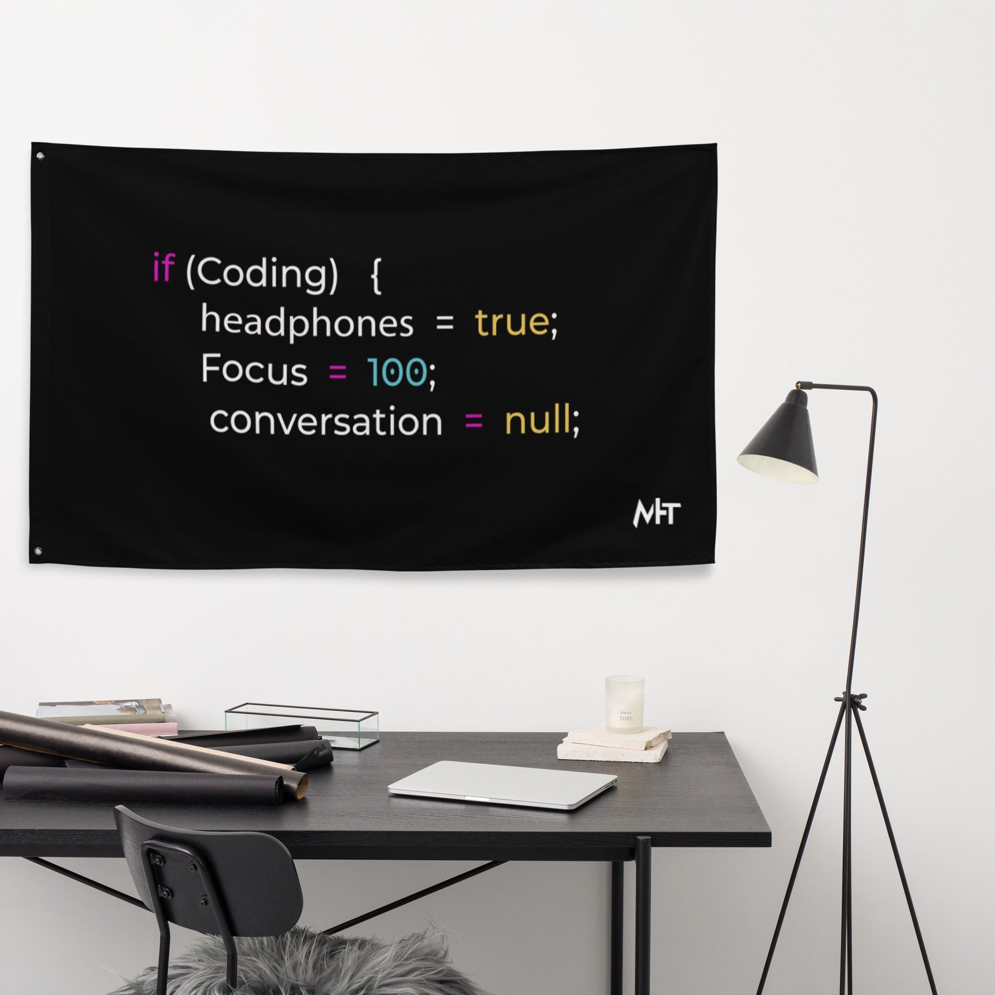 If coding headphones true focus 100 conversation null - Flag by DarkByteGear