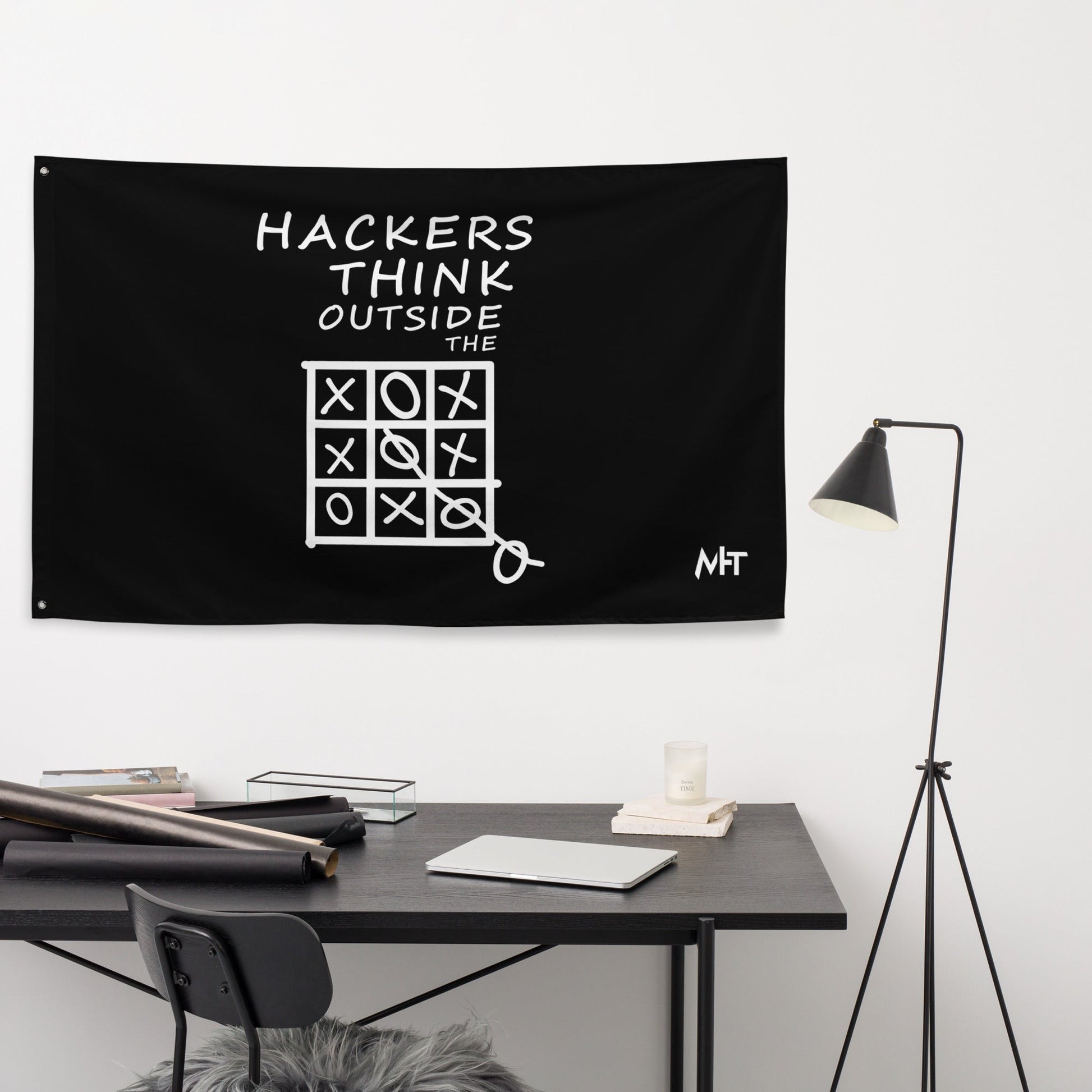 Hackers think outside the box - Flag by DarkByteGear