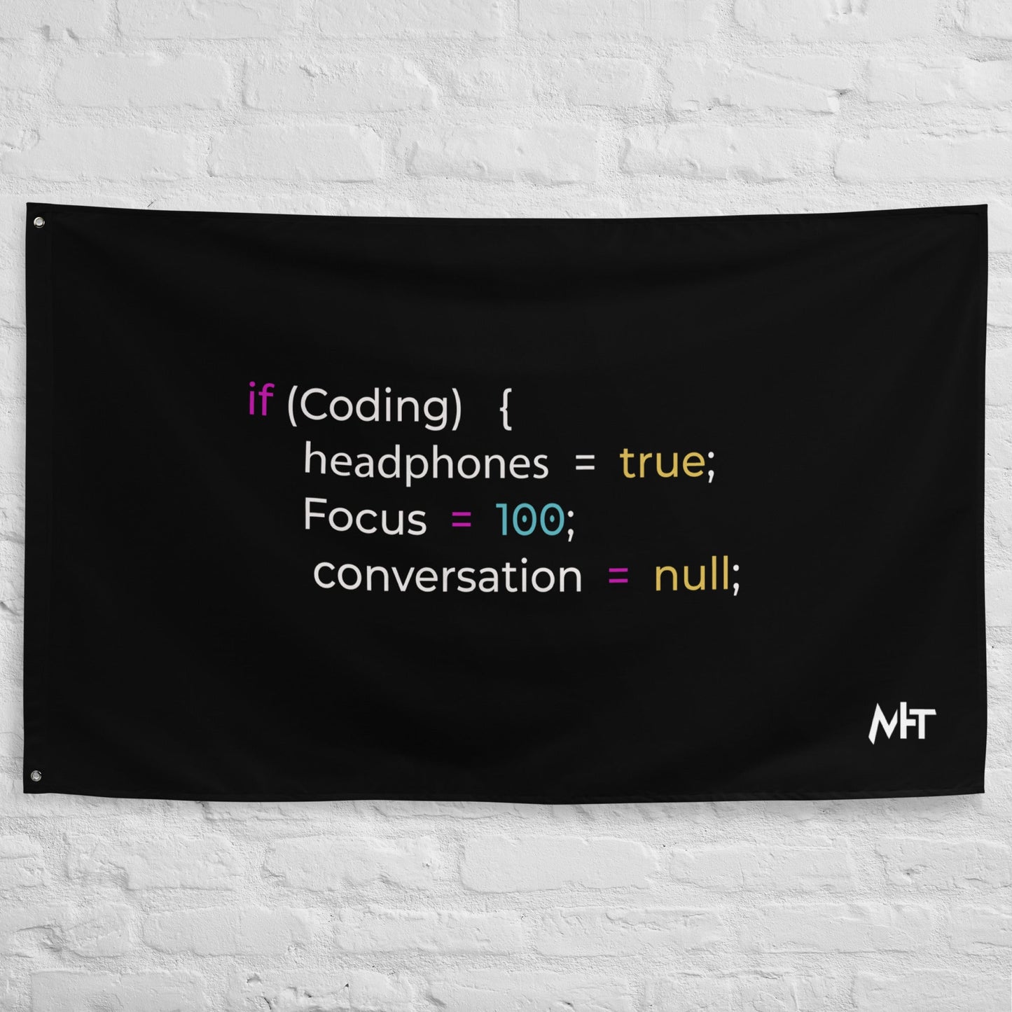 Funny Joke Programming if Coding Flag by DarkByteGear