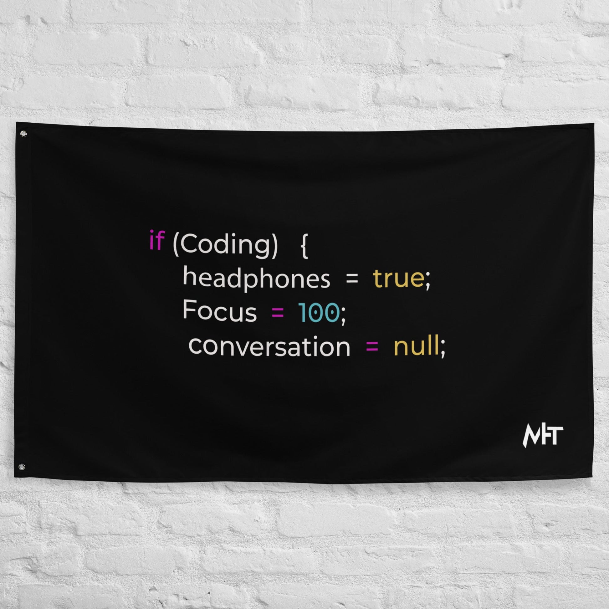 Funny Joke Programming if Coding Flag by DarkByteGear