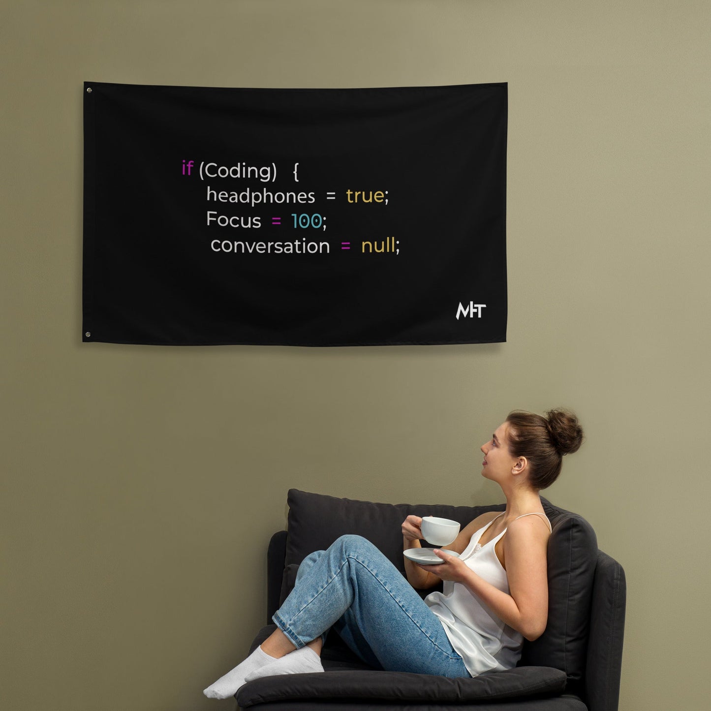 Funny Joke Programming if Coding Flag by DarkByteGear