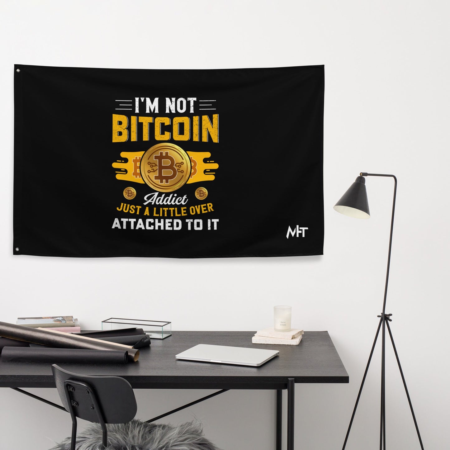 I am not a Bitcoin Addict Just a little attached to it - Flag by DarkByteGear