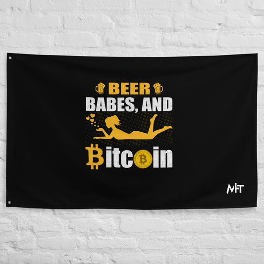 Beer, Babe and Bitcoin Flag by DarkByteGear