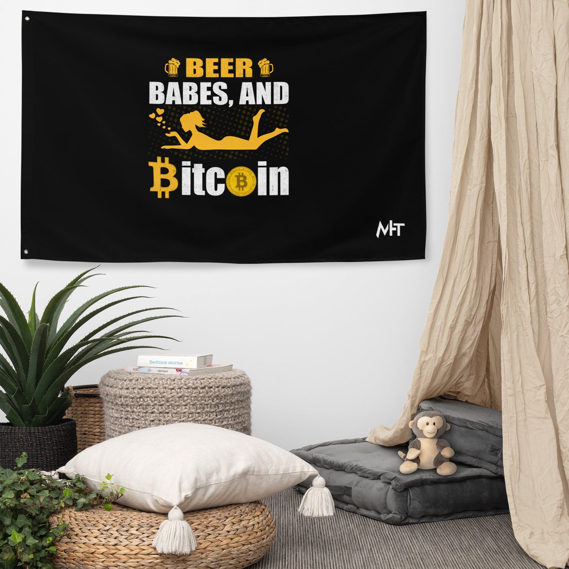 Beer, Babe and Bitcoin Flag by DarkByteGear