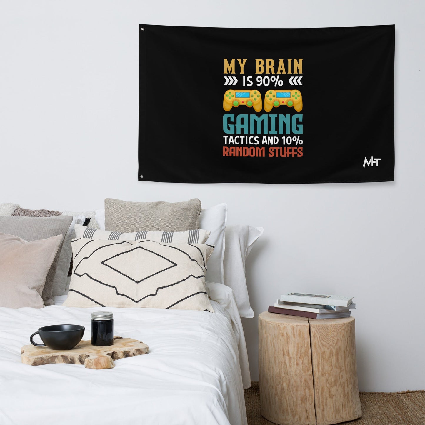 Ar My Brain is 90% Gaming Tactics Flag by DarkByteGear