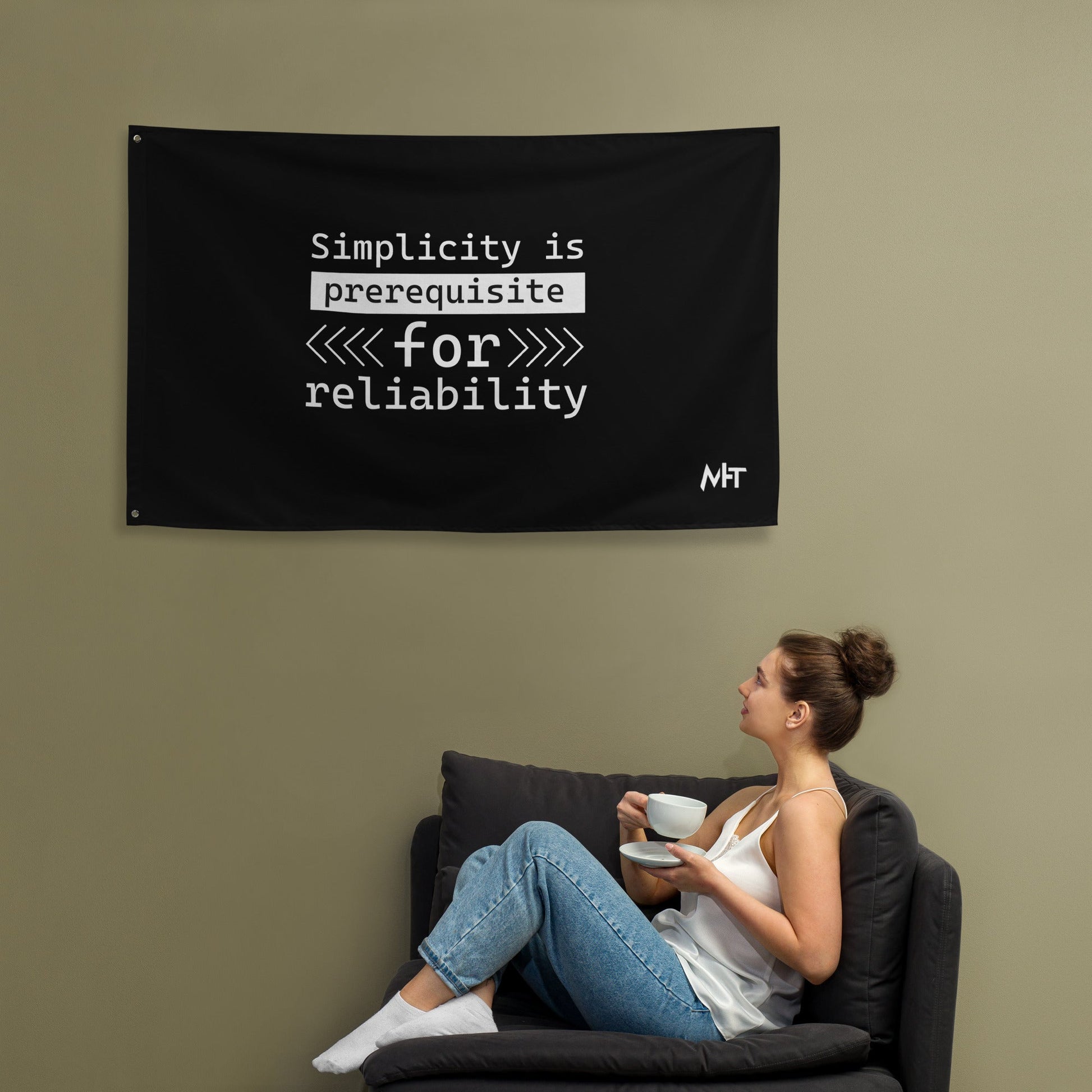 Simplicity is the prerequisite for reliability - Flag by DarkByteGear