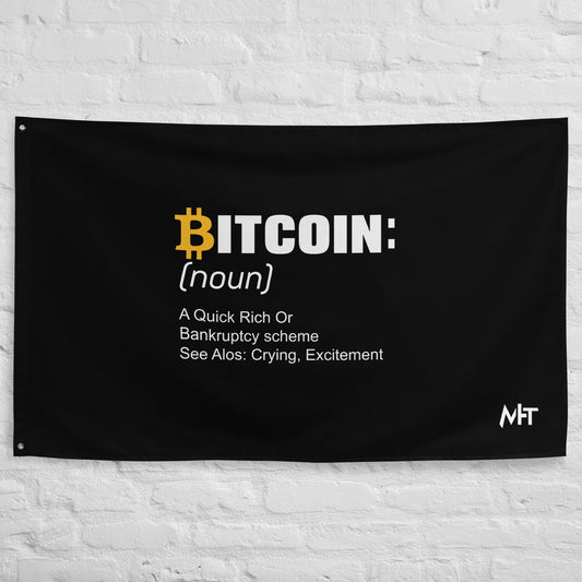 Bitcoin definition ( Yellow Cap B ) - Flag by DarkByteGear