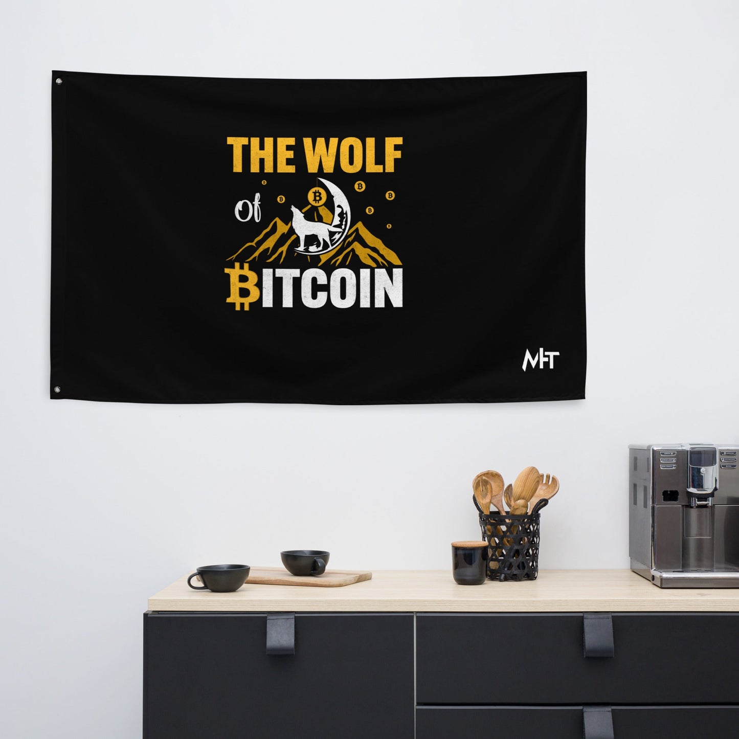 The Wolf of Bitcoin - Flag by DarkByteGear