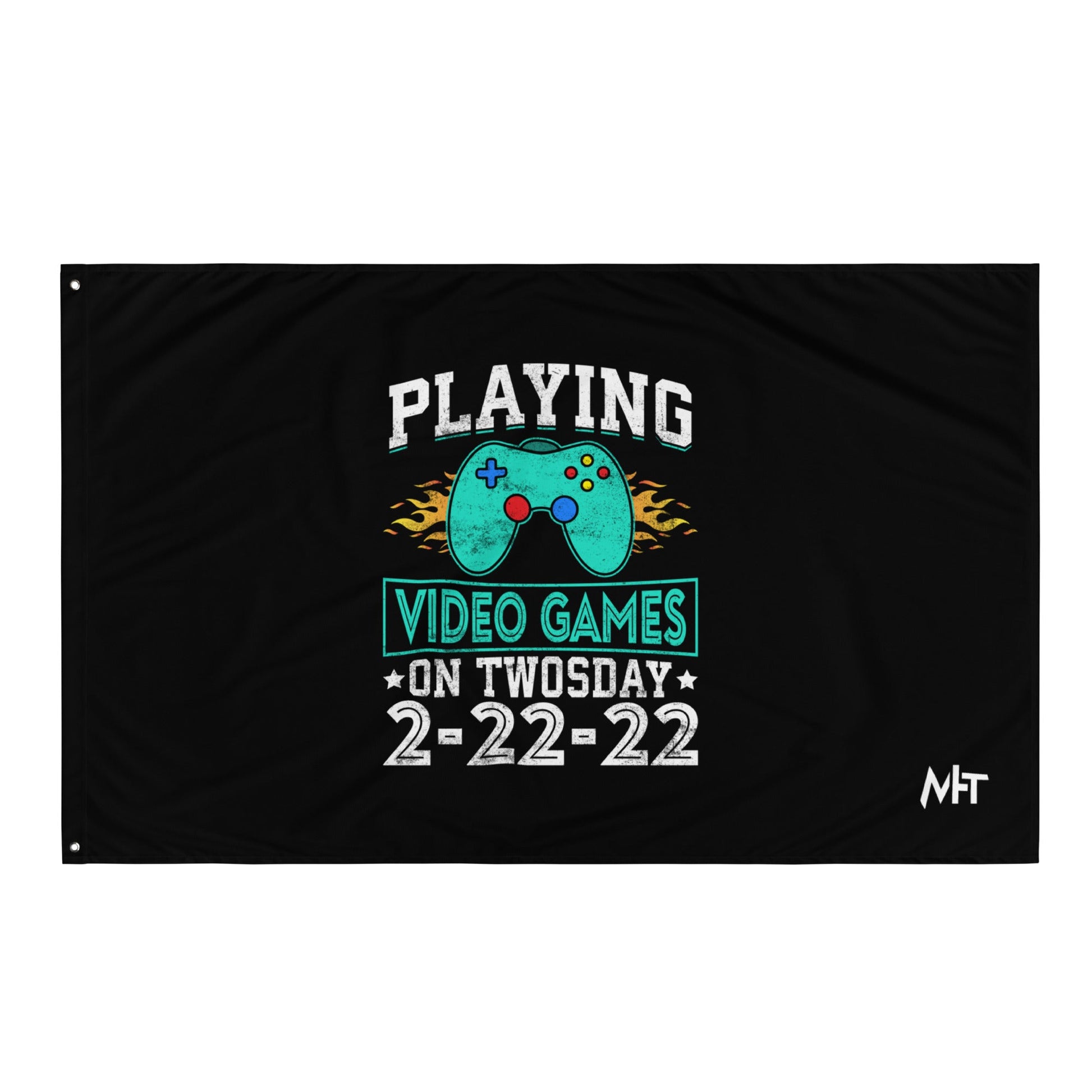 Playing Videogames on Twosday - Flag by DarkByteGear