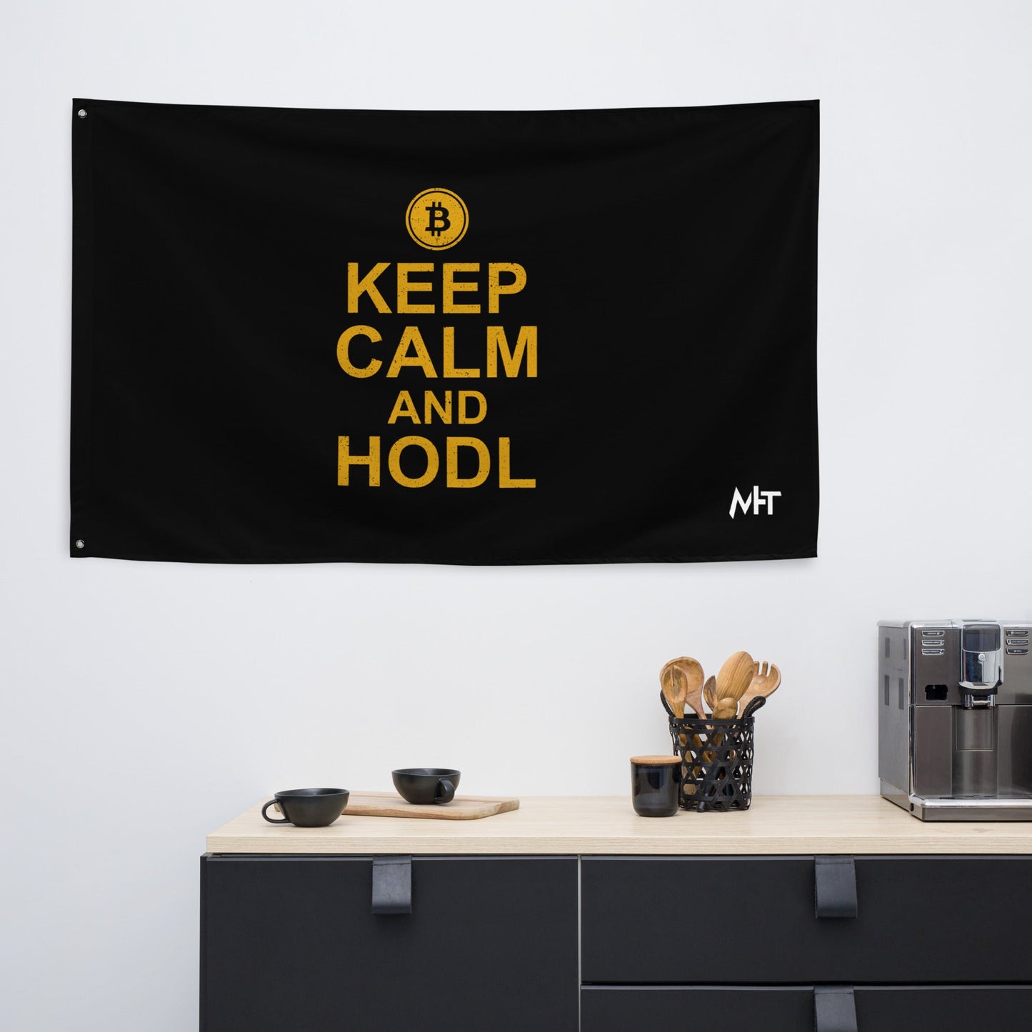 Keep Calm and HODL Flag by DarkByteGear