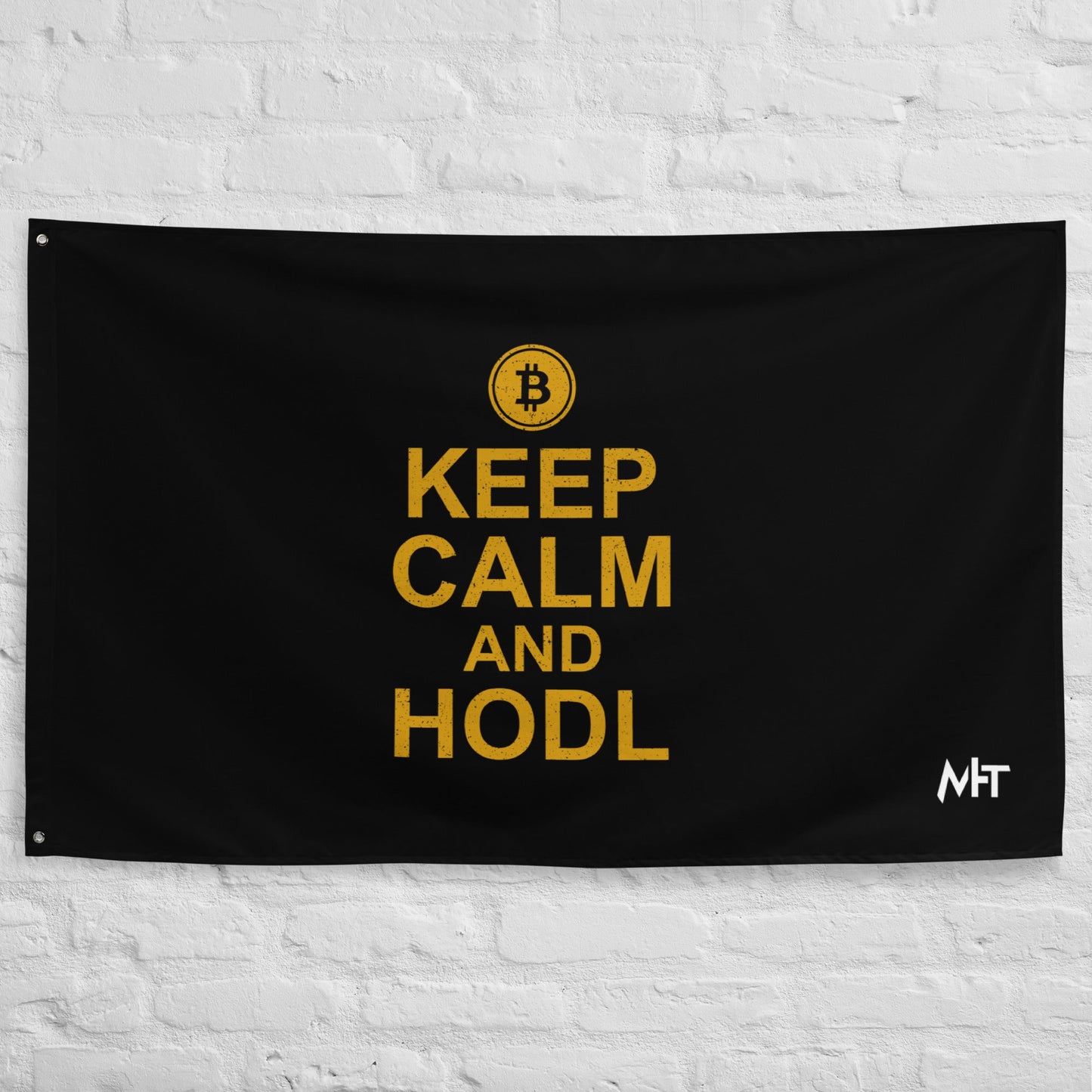 Keep Calm and HODL Flag by DarkByteGear