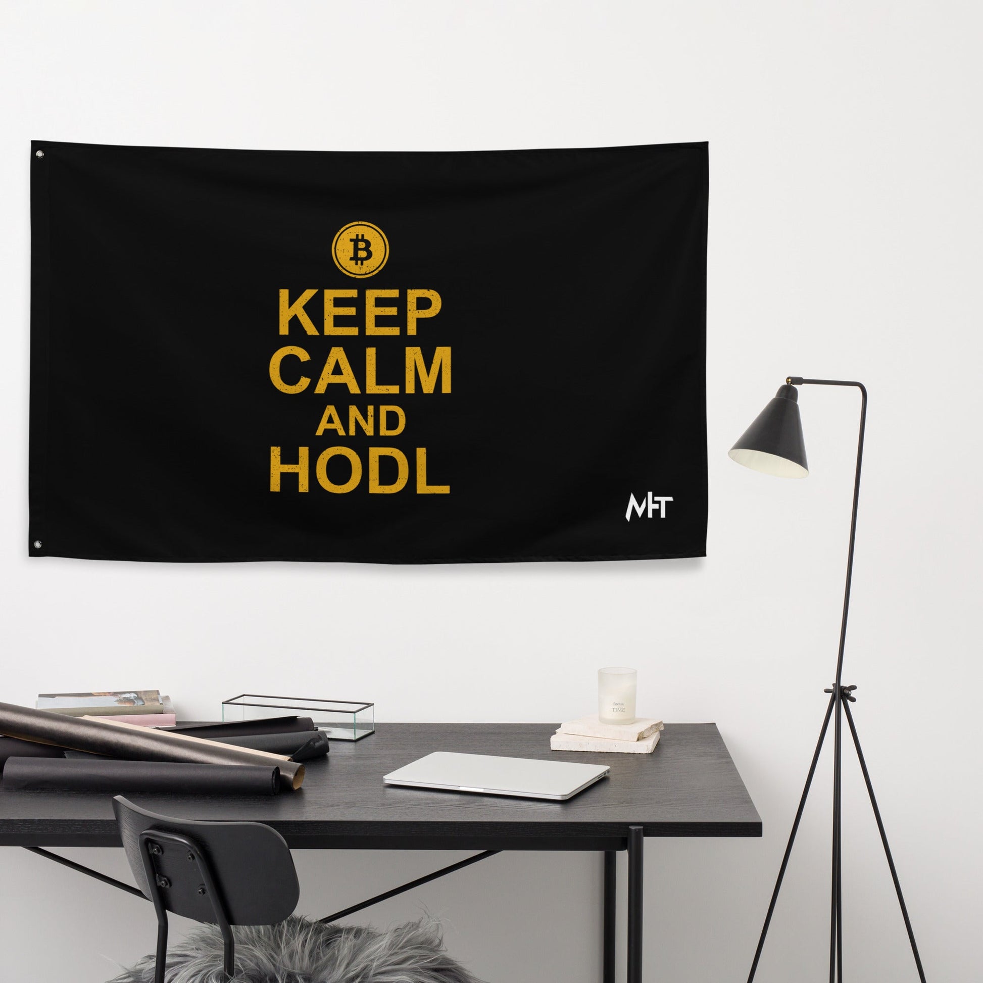 Keep Calm and HODL Flag by DarkByteGear