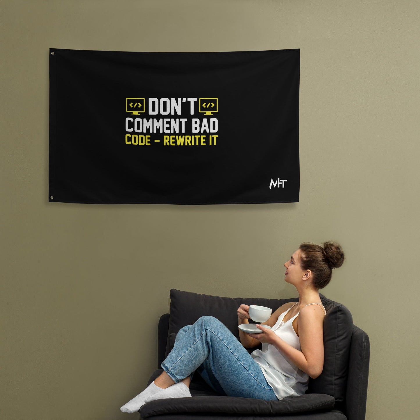 Don't comment Bad code, rewrite it - Flag by DarkByteGear