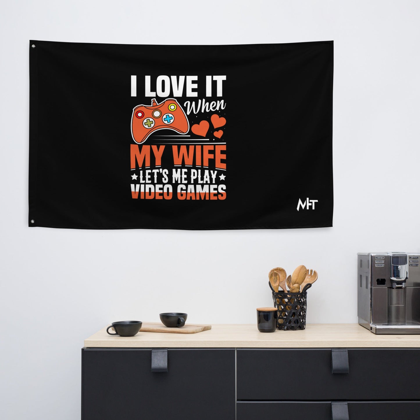 I love it when My wife Let me Play Videogames - Flag by DarkByteGear