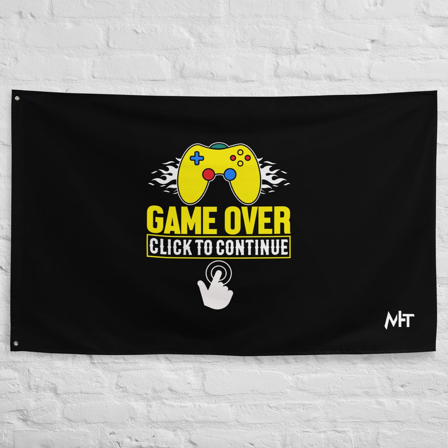 Game Over Click to Continue - Flag by DarkByteGear