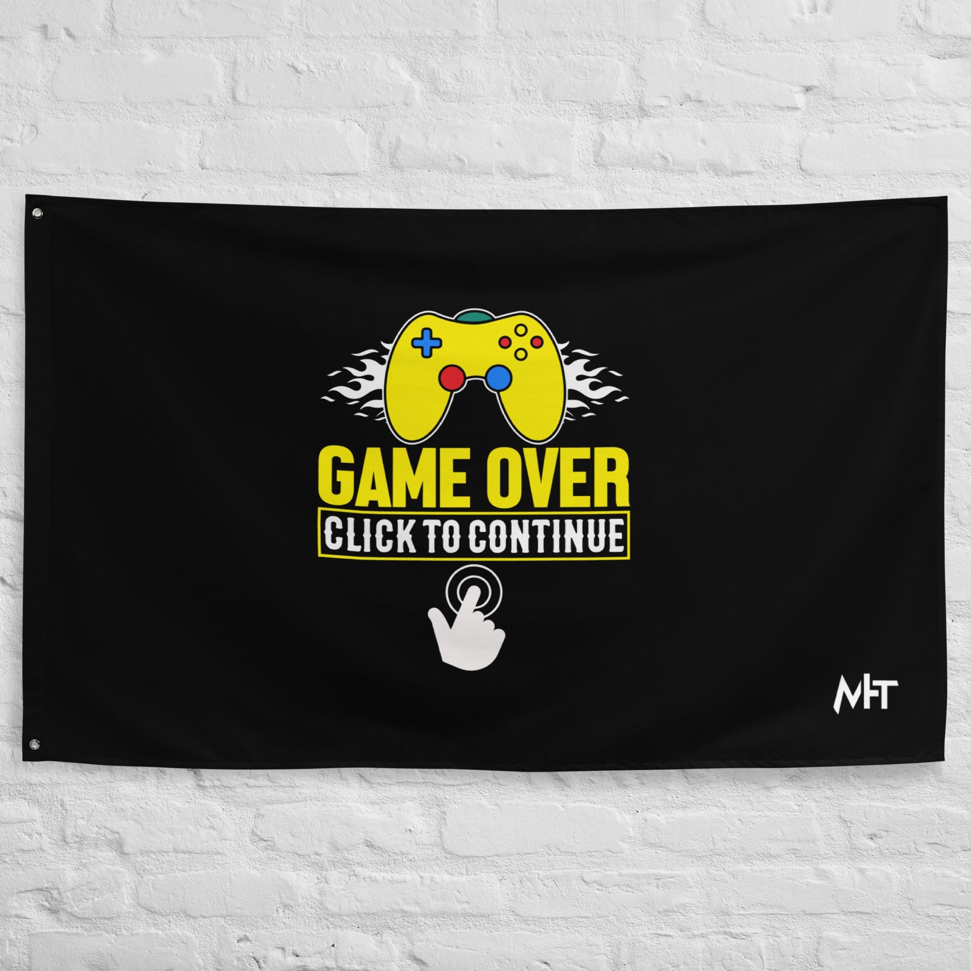 Game Over Click to Continue - Flag by DarkByteGear