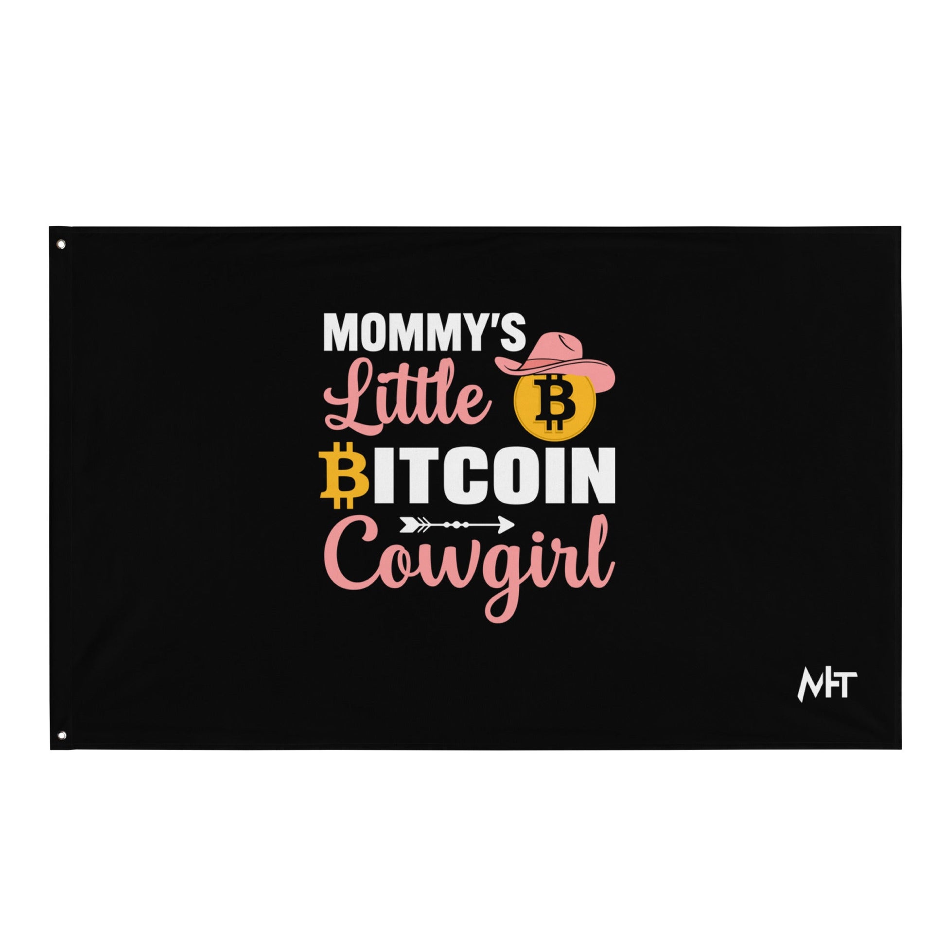 Mommy's little bitcoin cowgirl Flag by DarkByteGear