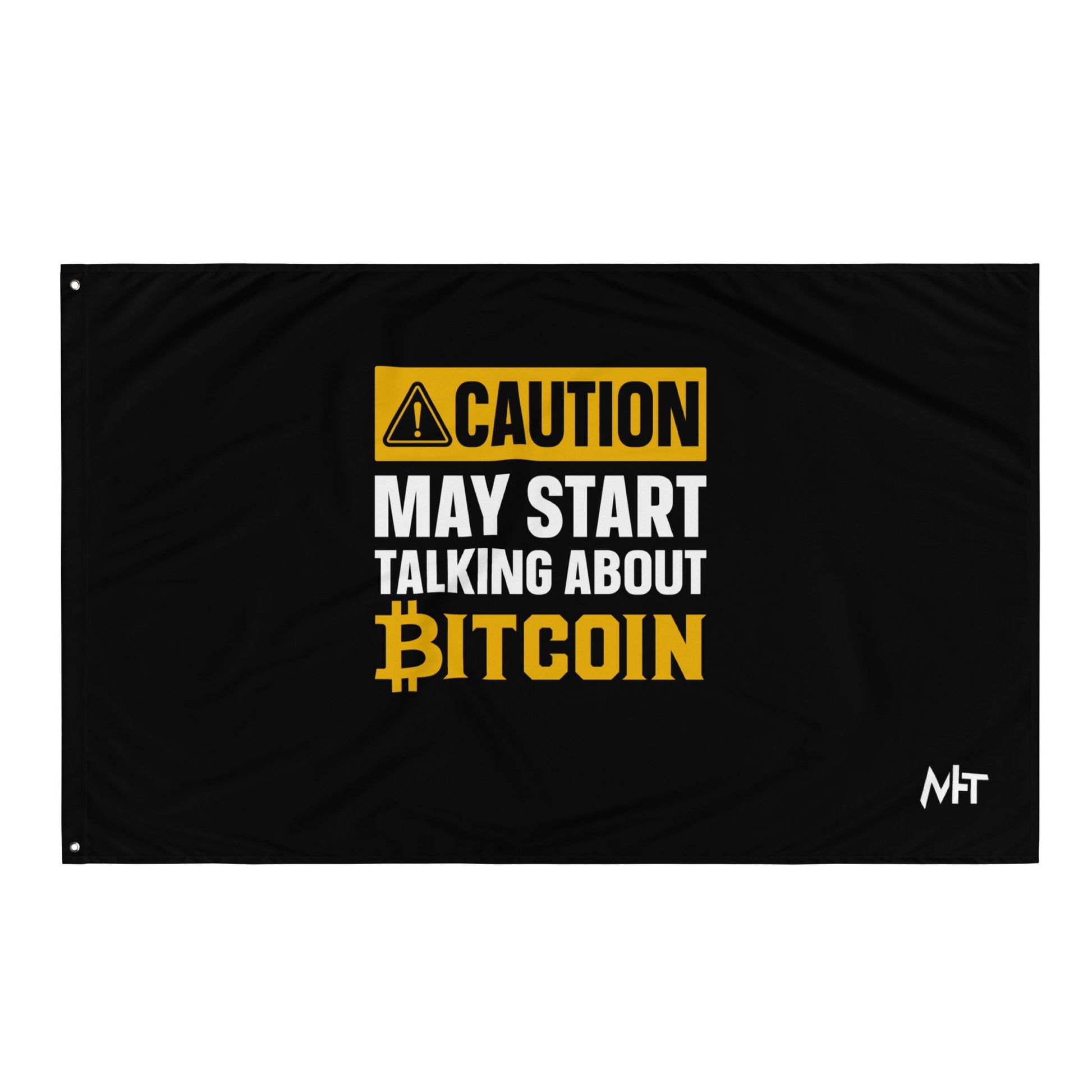 Caution! May start talking about Bitcoin Flag by DarkByteGear