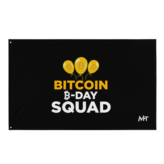 Bitcoin B-Day Squad - Flag by DarkByteGear