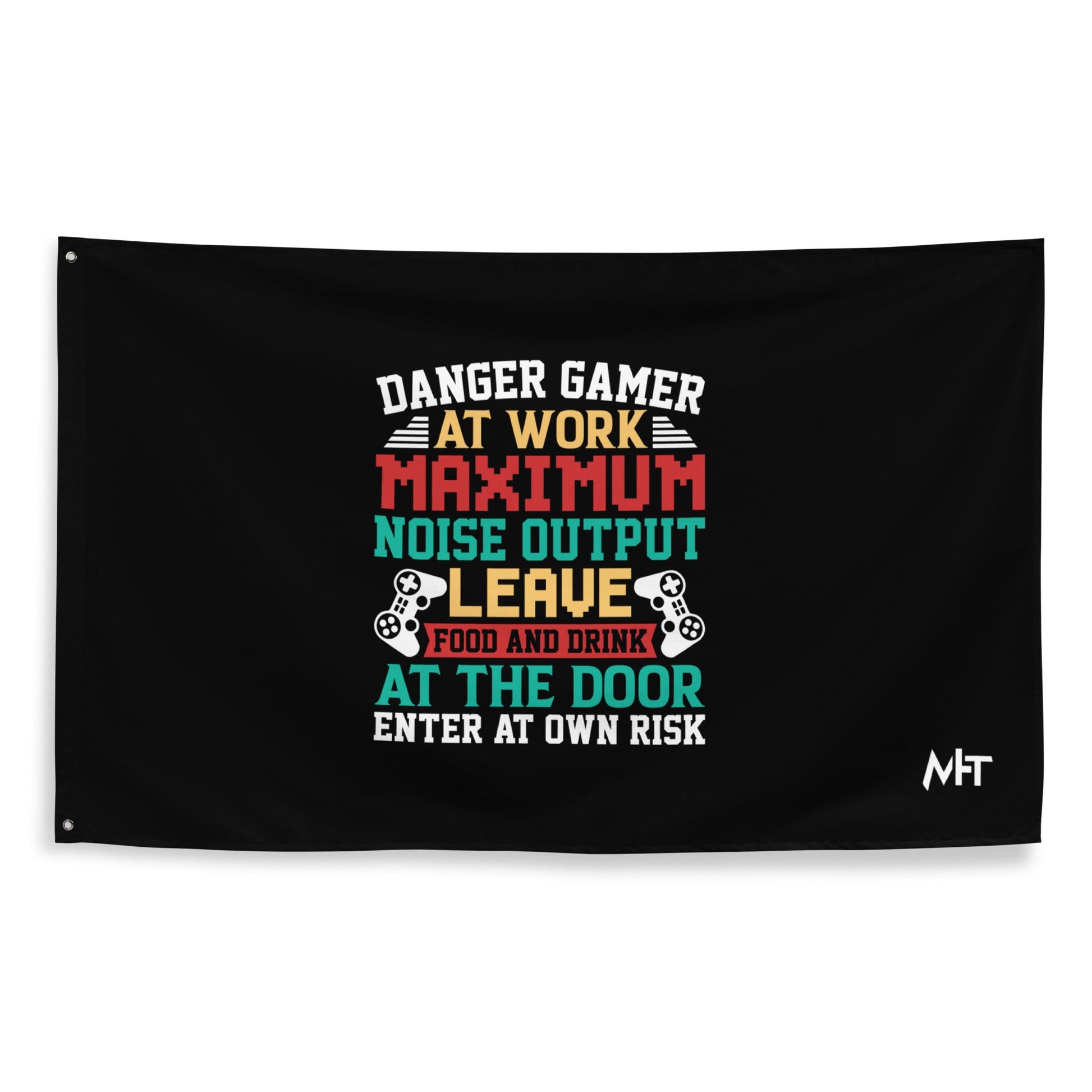 Danger Gamer Enter At Own Risk - Flag by DarkByteGear