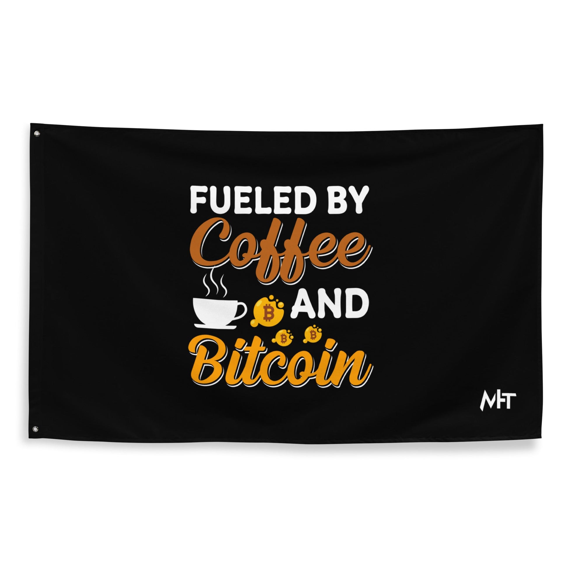 Fueled by Coffee and Bitcoin V1 - Flag by DarkByteGear