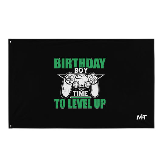 Birthday Boy Time to Level Up Flag by DarkByteGear