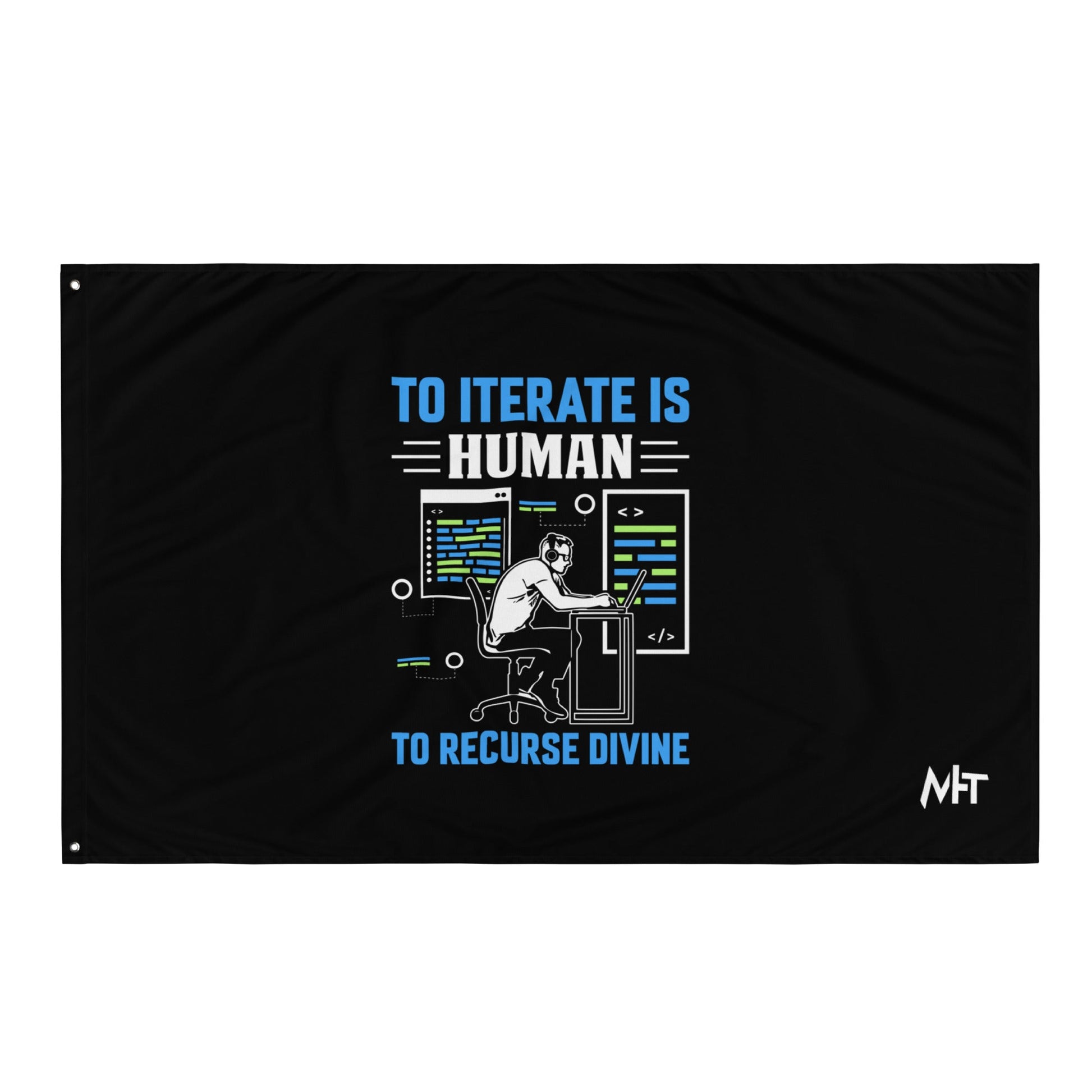 To Iterate is Human, to Recurse Divine Flag by DarkByteGear