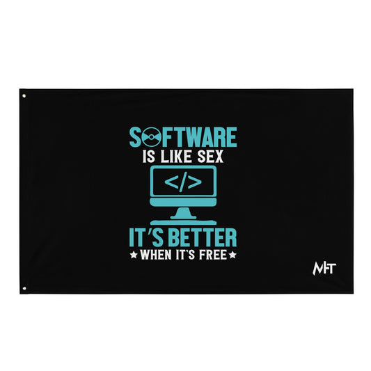 Software is like Sex - Blue Flag by DarkByteGear
