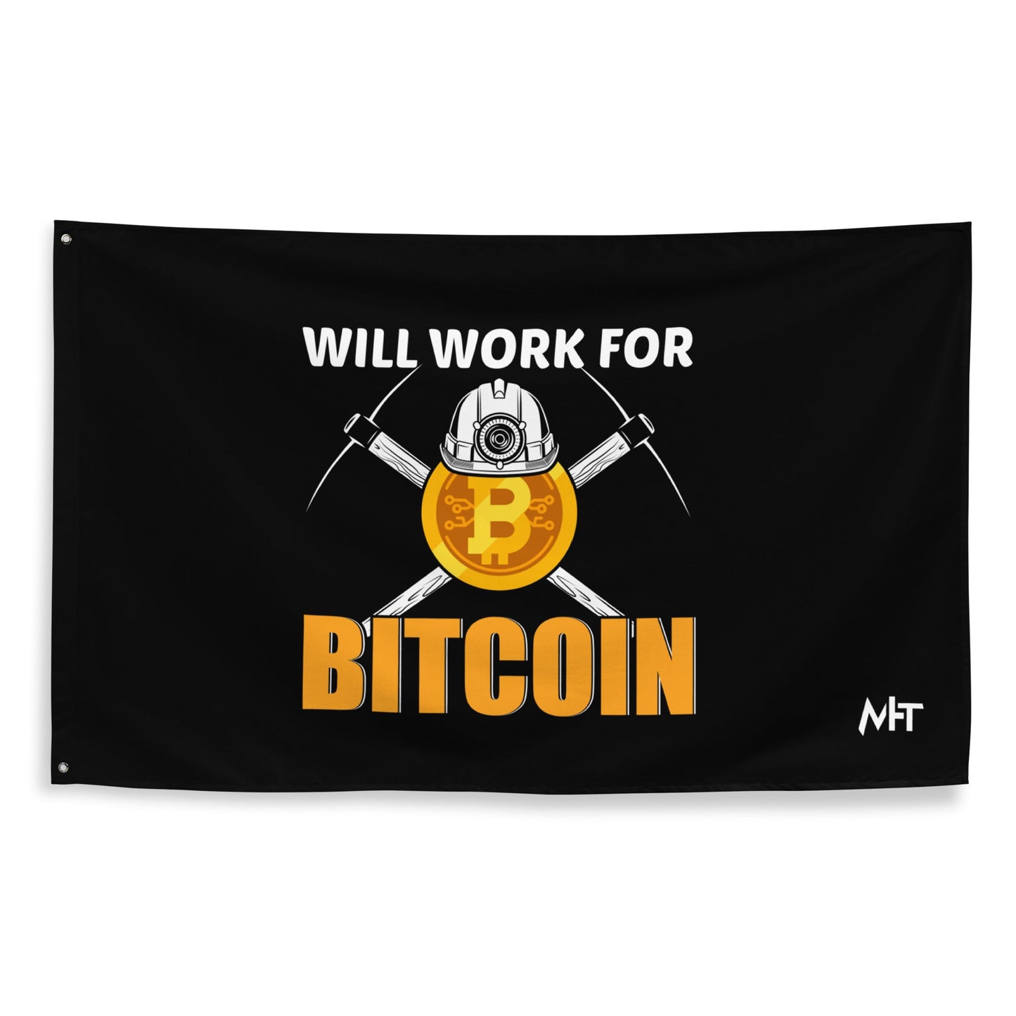 Will Work for Bitcoin - Flag by DarkByteGear