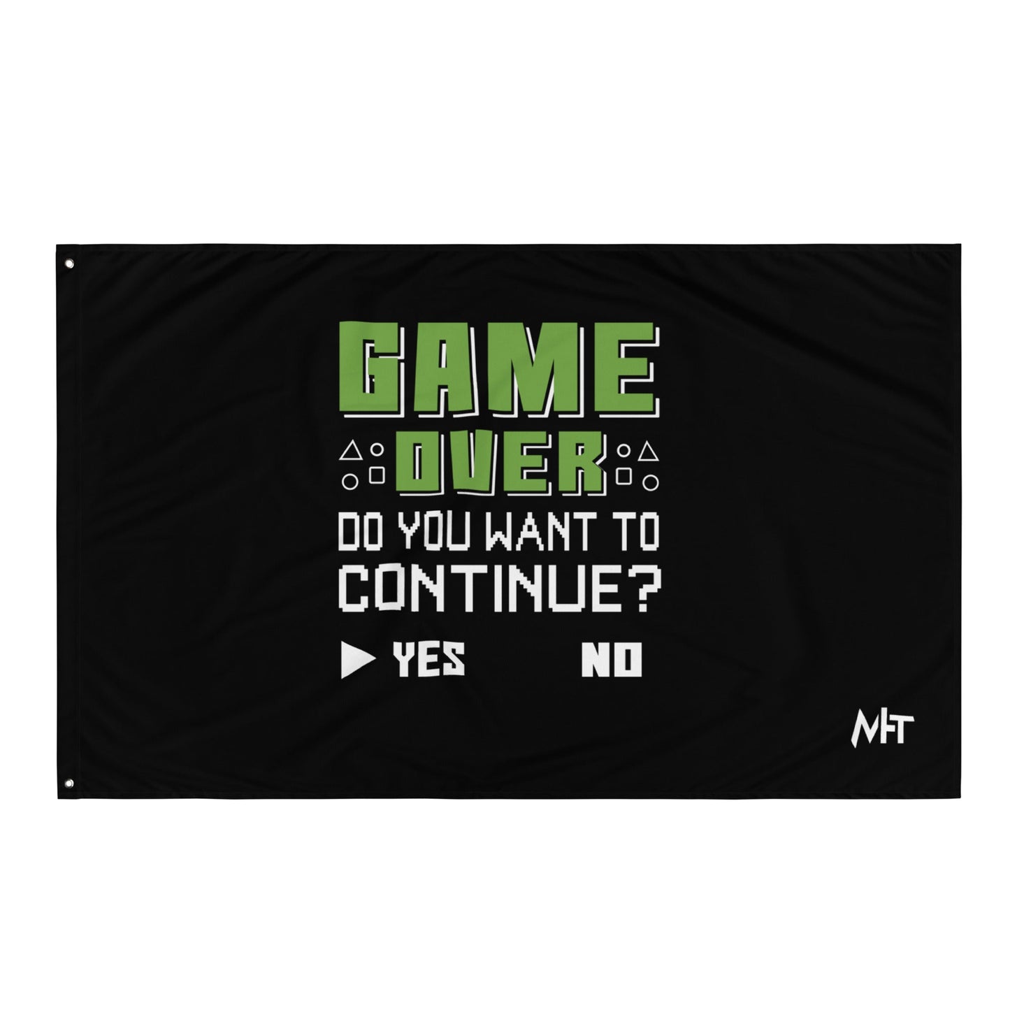 Game Over, Do You Want to Continue, Yes or No? Flag by DarkByteGear