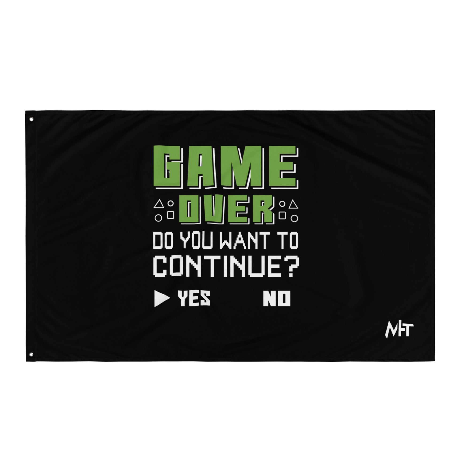 Game Over, Do You Want to Continue, Yes or No? Flag by DarkByteGear