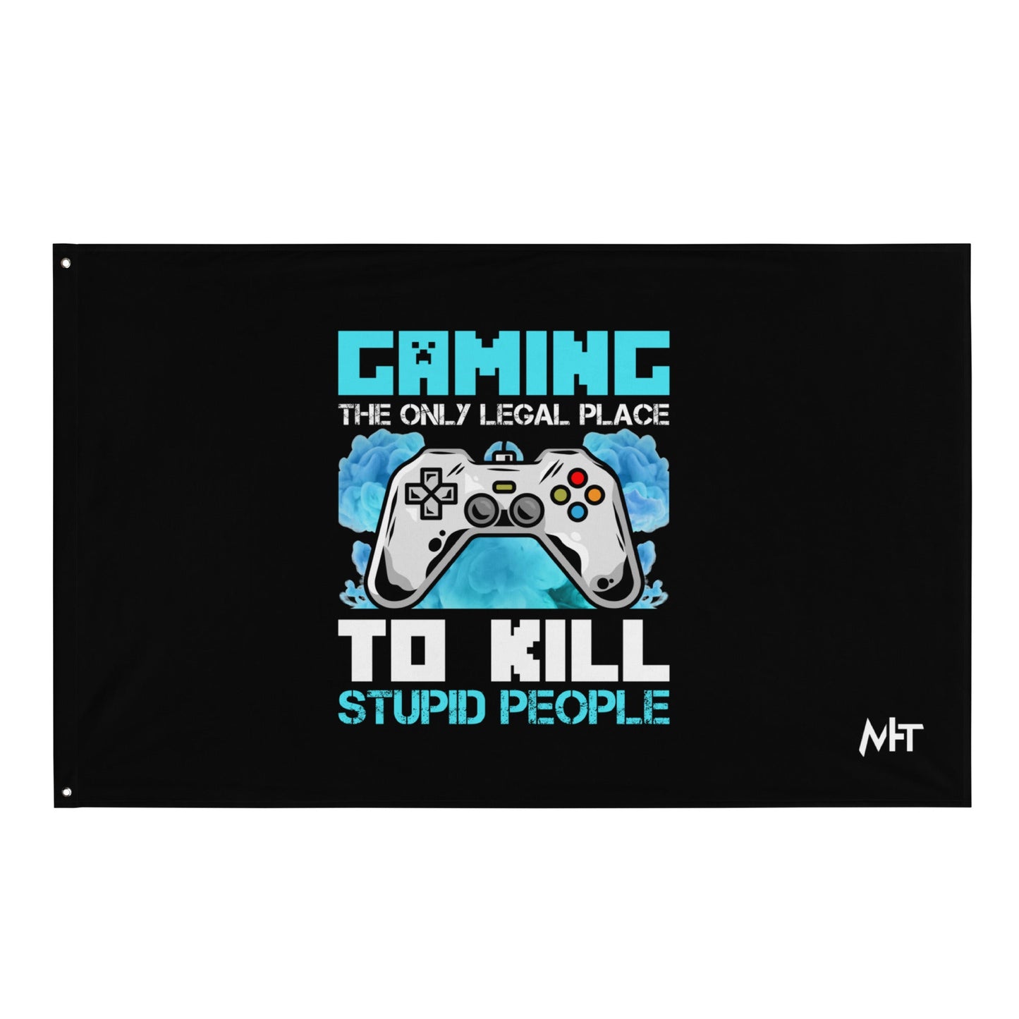 Gaming is the only Legal Place - Blue V Flag by DarkByteGear