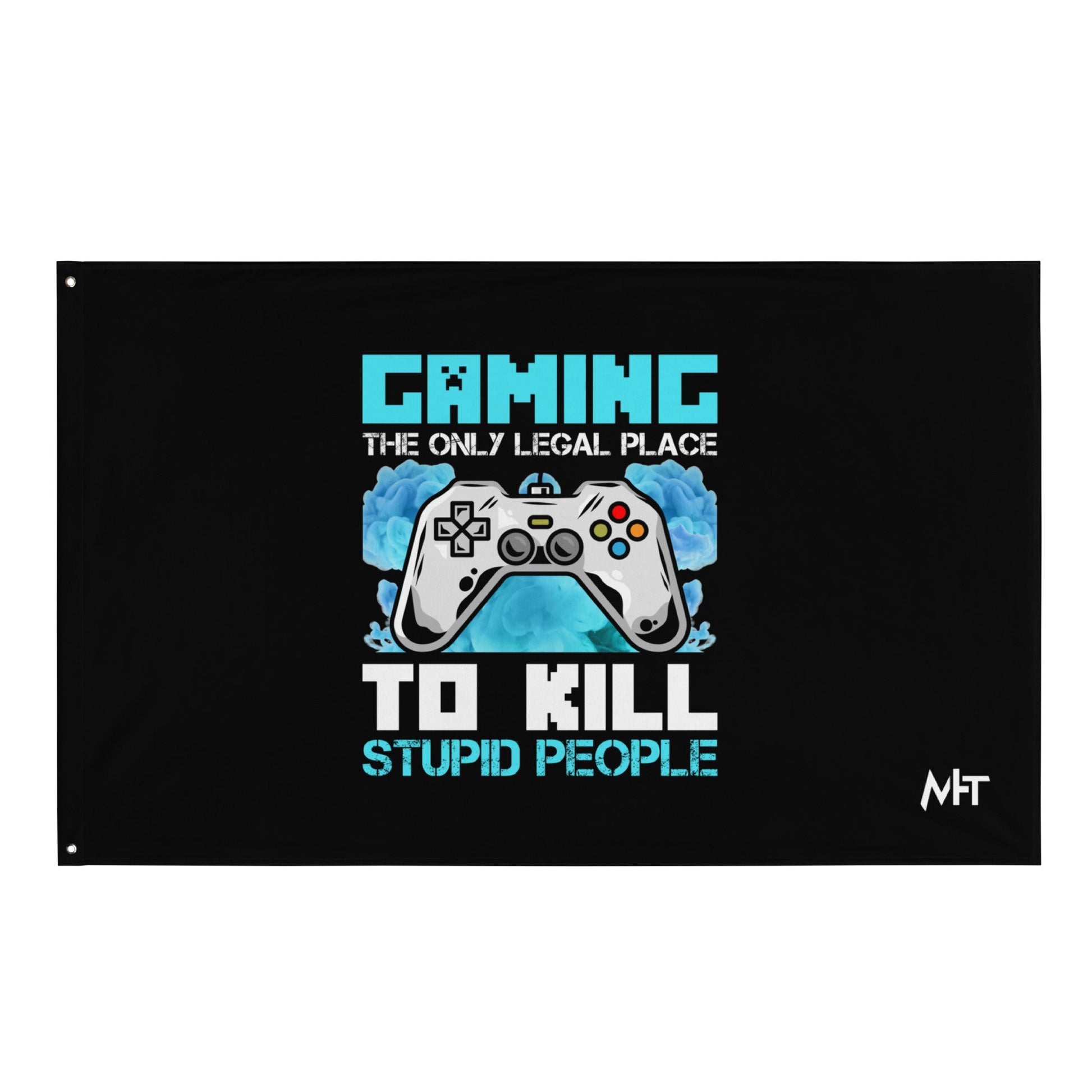 Gaming is the only Legal Place - Blue V Flag by DarkByteGear