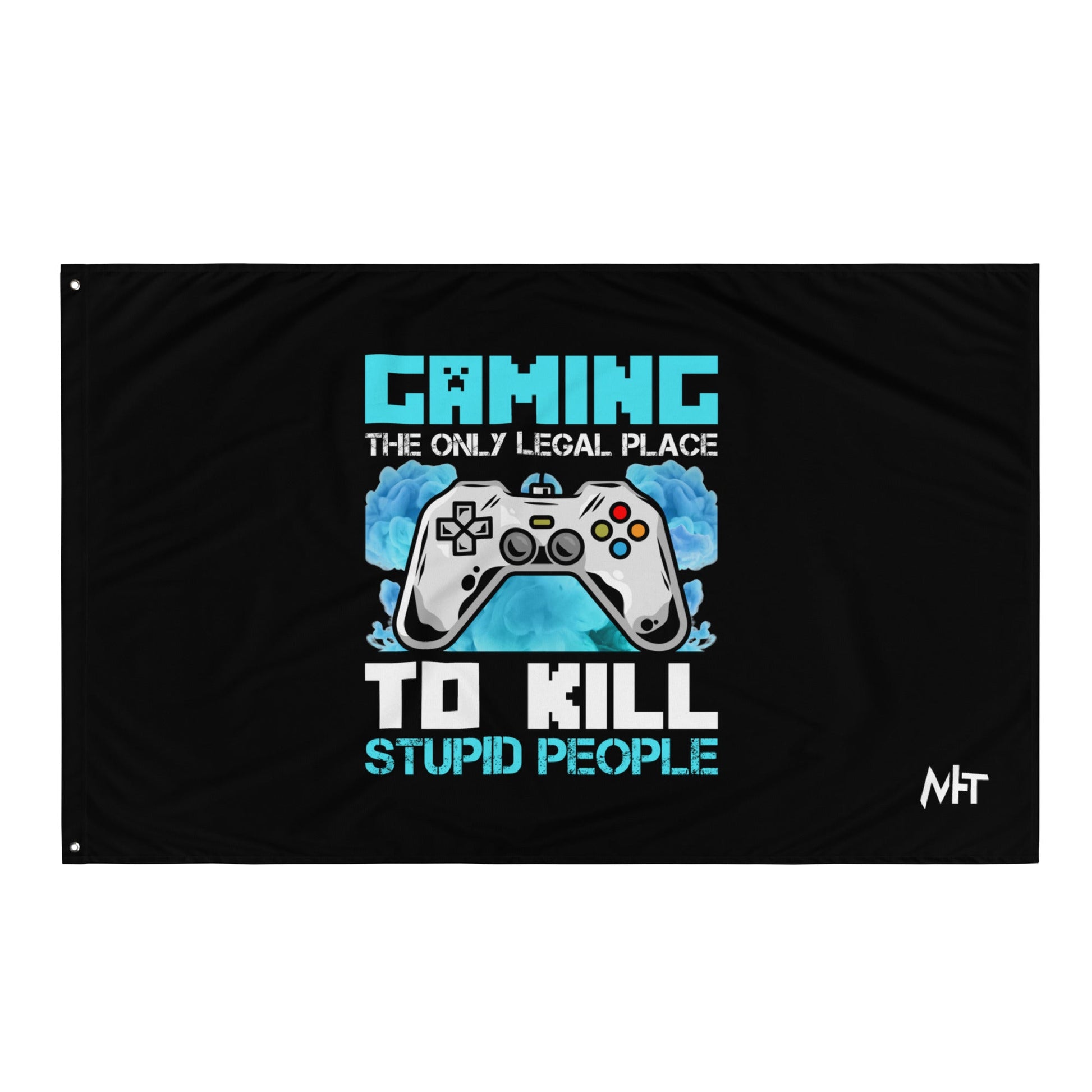 Gaming is the only Legal Place - Blue V Flag by DarkByteGear