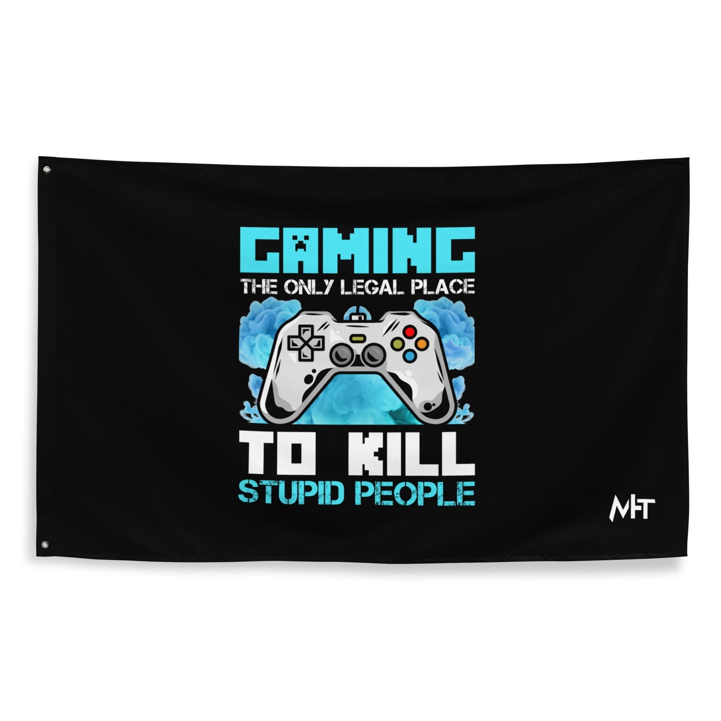 Gaming is the only Legal Place - Blue V Flag by DarkByteGear