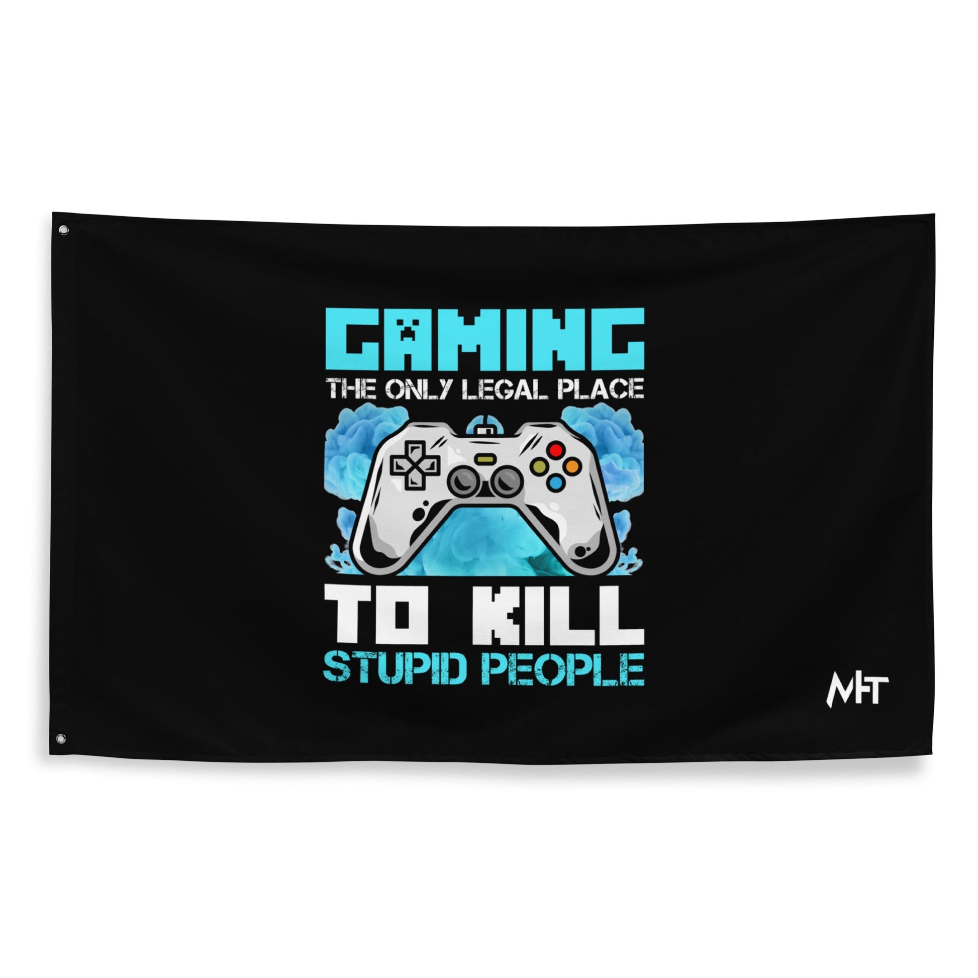 Gaming is the only Legal Place - Blue V Flag by DarkByteGear