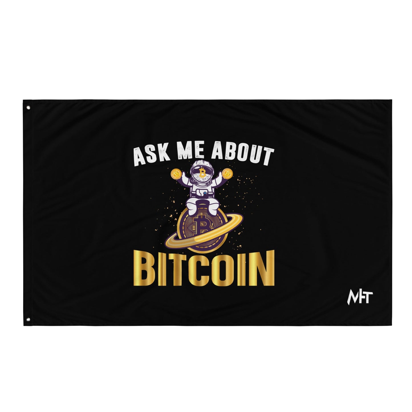 Ask Me about Bitcoin Flag by DarkByteGear