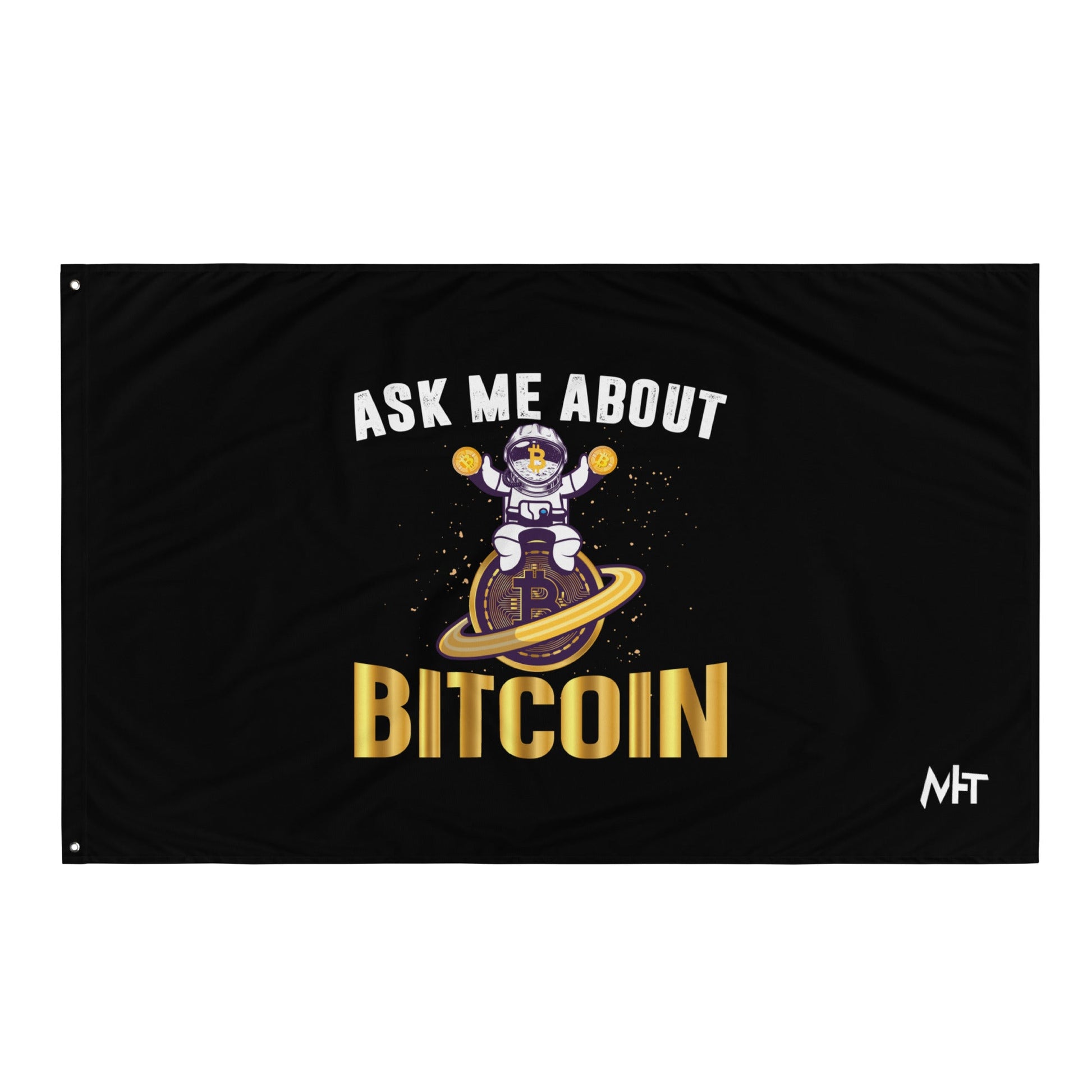 Ask Me about Bitcoin Flag by DarkByteGear