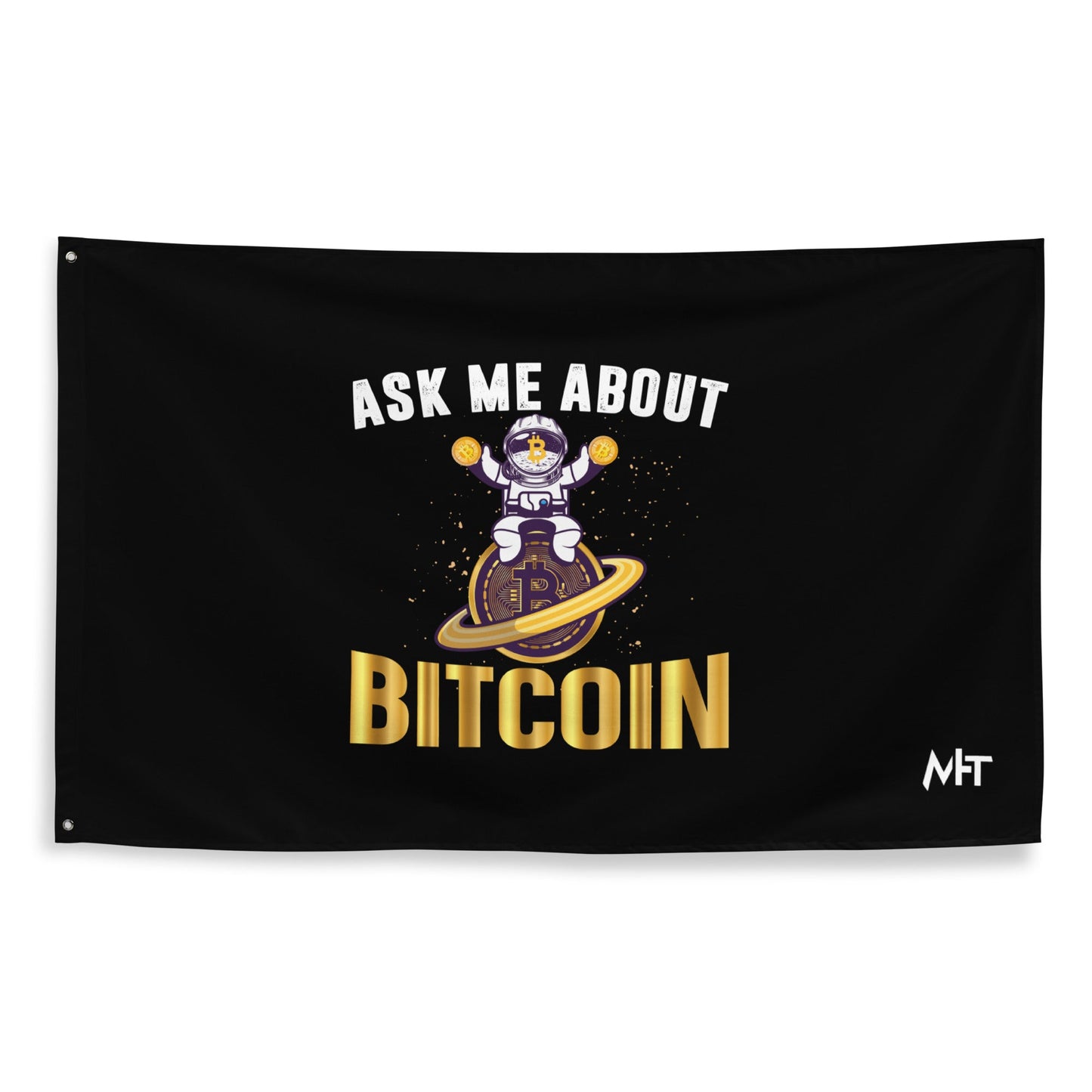 Ask Me about Bitcoin Flag by DarkByteGear