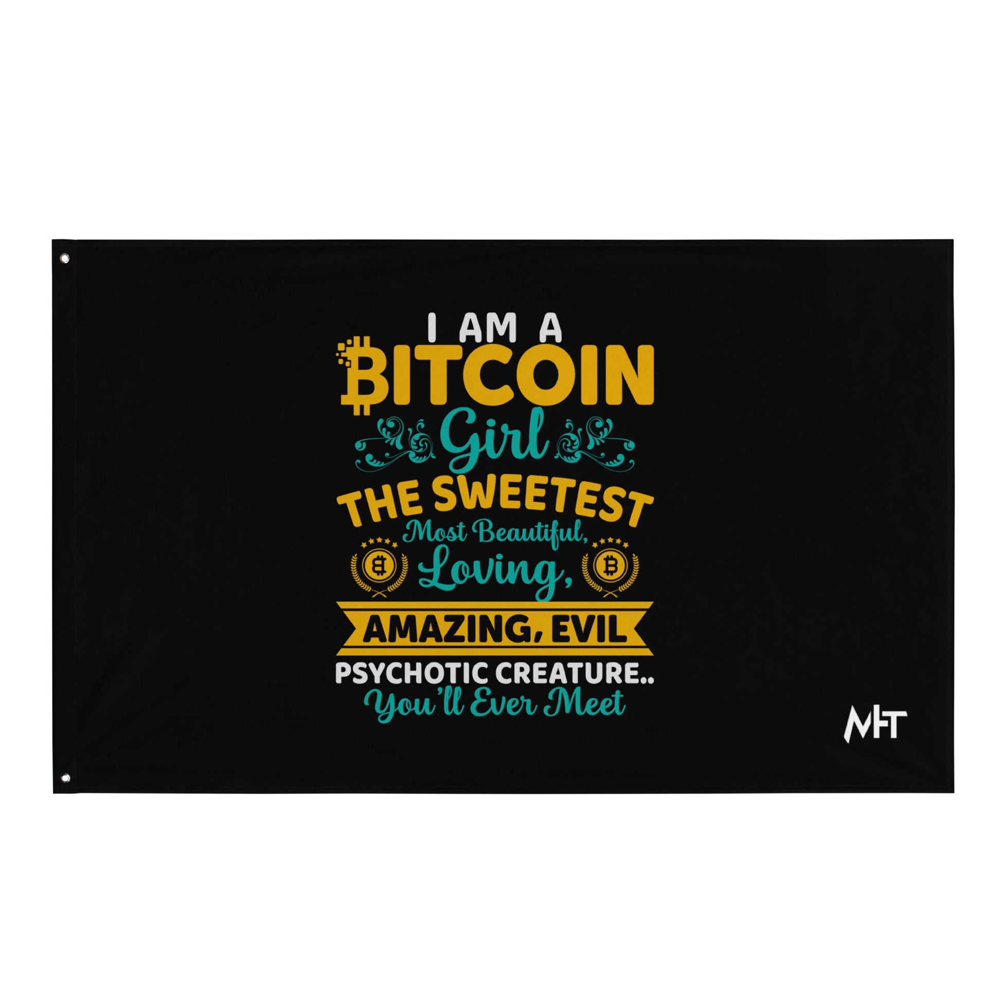 I am a Bitcoin Girl, the sweetest - Flag by DarkByteGear