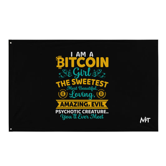 I am a Bitcoin Girl, the sweetest - Flag by DarkByteGear