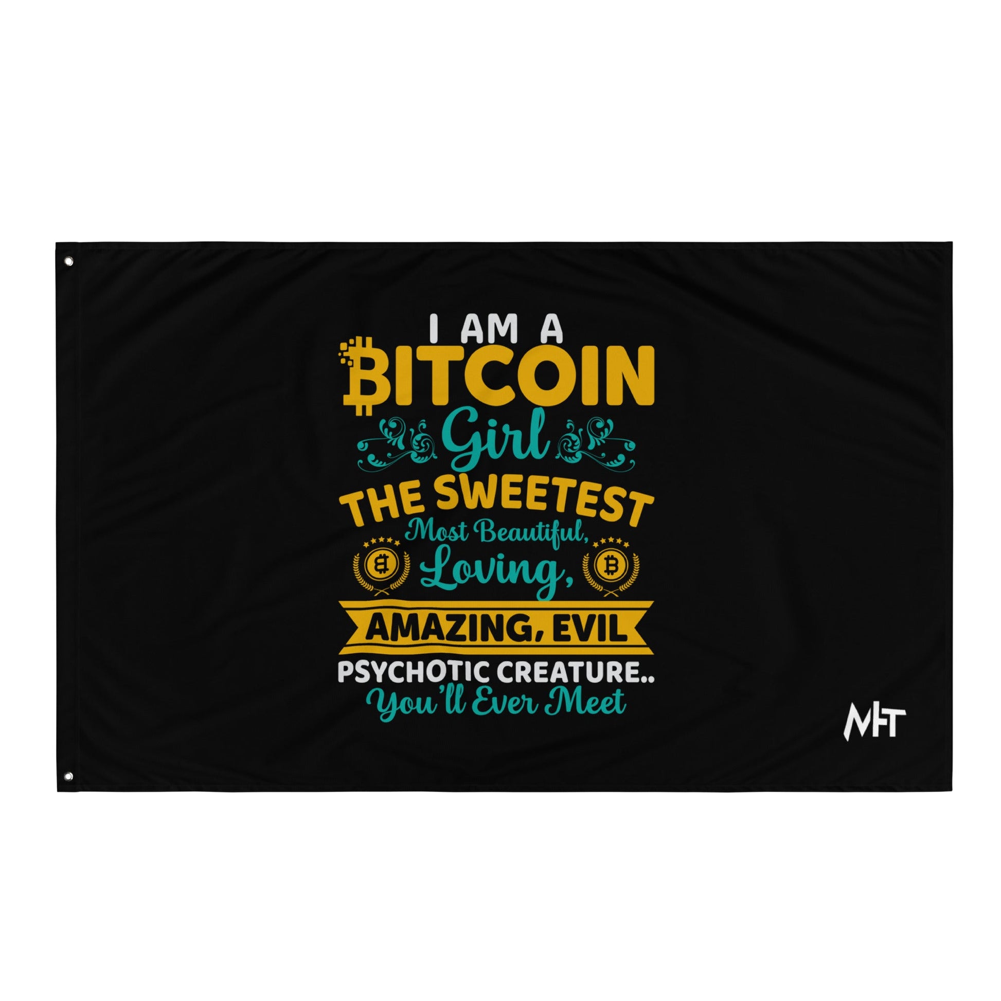 I am a Bitcoin Girl, the sweetest - Flag by DarkByteGear