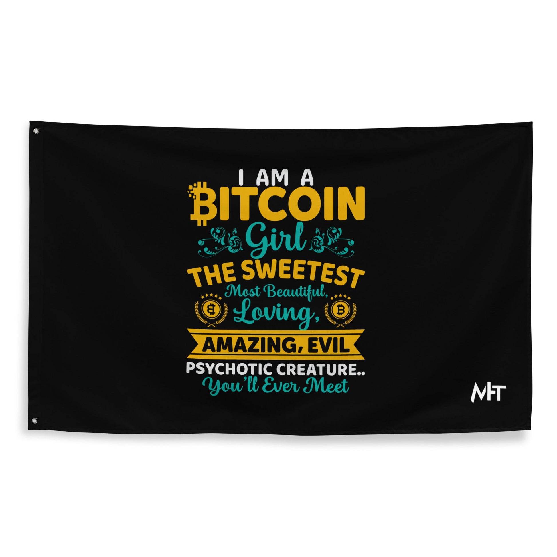 I am a Bitcoin Girl, the sweetest - Flag by DarkByteGear