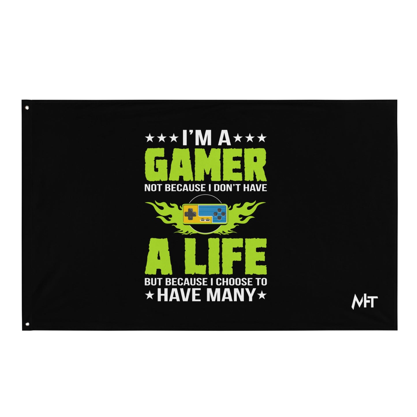 I am a Gamer Green V - Flag by DarkByteGear