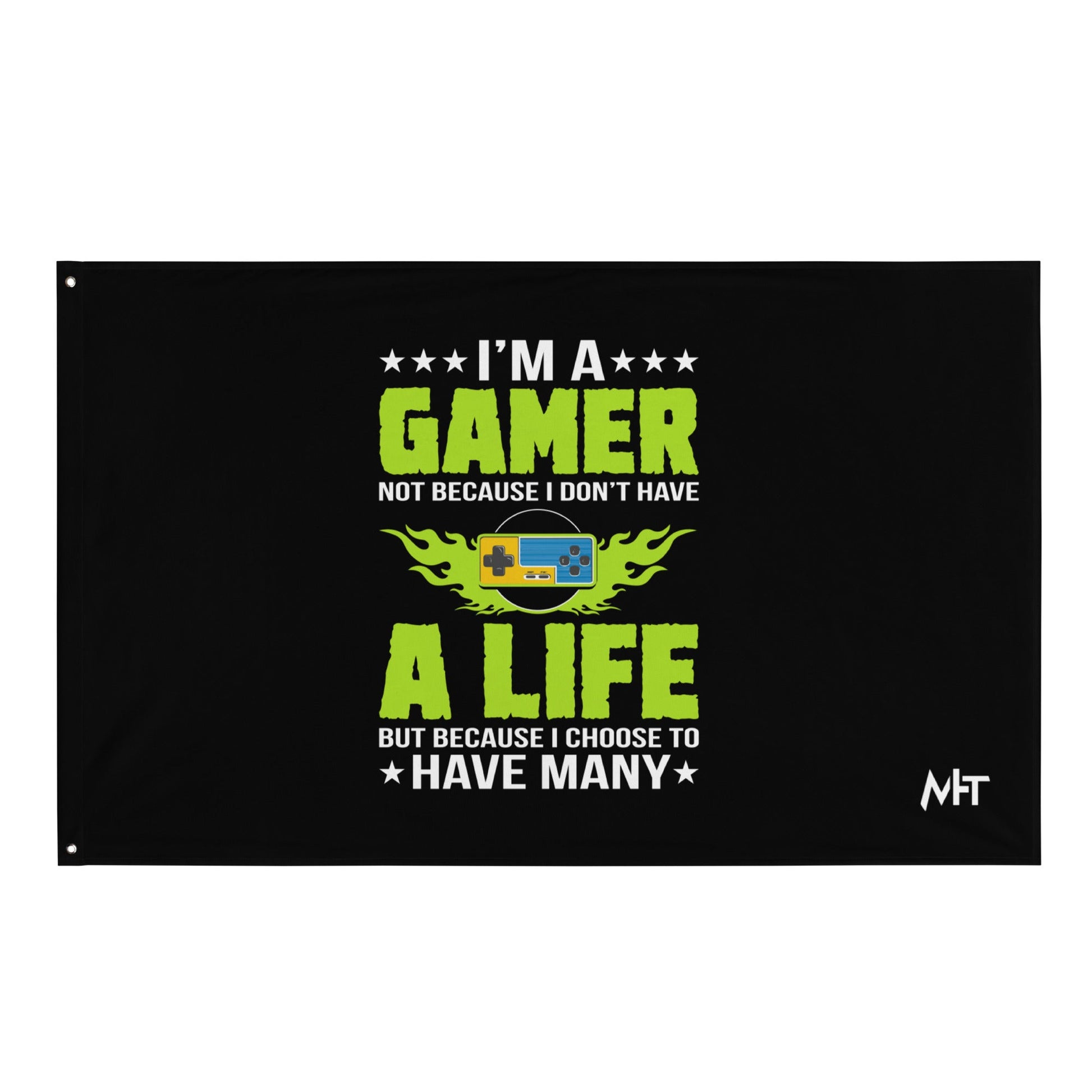 I am a Gamer Green V - Flag by DarkByteGear