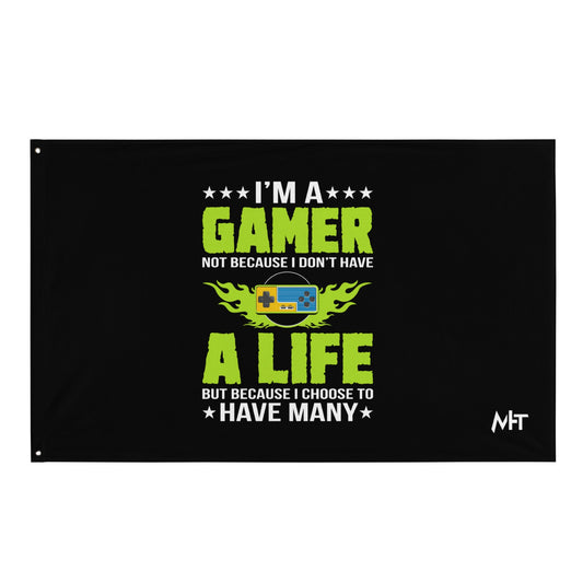 I am a Gamer Green V - Flag by DarkByteGear