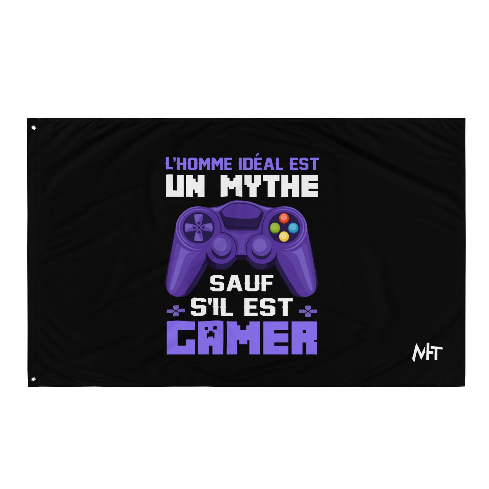 L'HOMME IDEAL EST UN MYTHE SAUF S'IL EST GAMER - Flag by DarkByteGear
