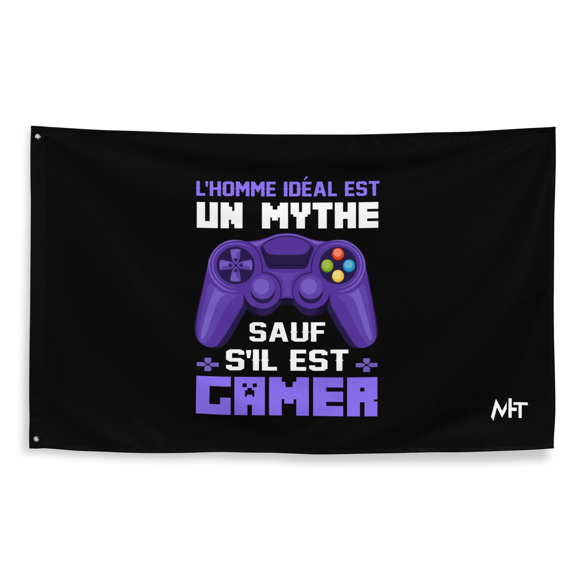 L'HOMME IDEAL EST UN MYTHE SAUF S'IL EST GAMER - Flag by DarkByteGear